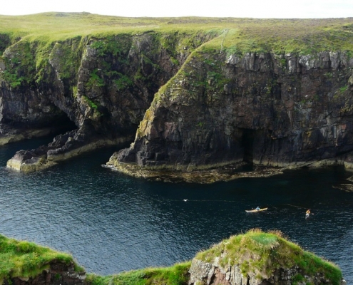 Kayaks on the coast